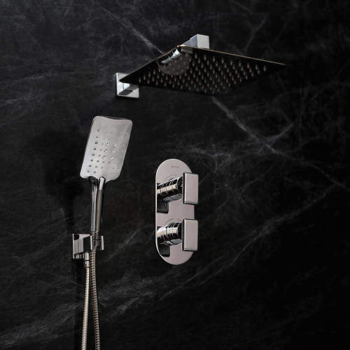Bristan Pivot Shower Pack With Arm, Square Head & Handset (Chrome).