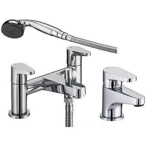 Bristan Quest Basin & Bath Shower Mixer Tap Pack (Chrome).