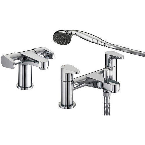 Bristan Quest Basin & Bath Shower Mixer Tap Pack (Chrome).