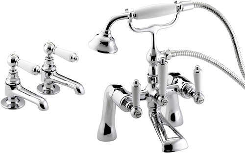 Bristan Renaissance Basin & Bath Shower Mixer Taps Pack (Chrome).