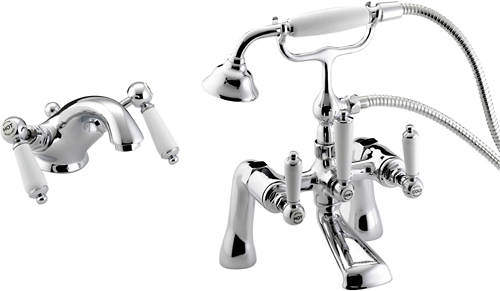 Bristan Renaissance Mono Basin & Bath Shower Mixer Taps Pack (Chrome).