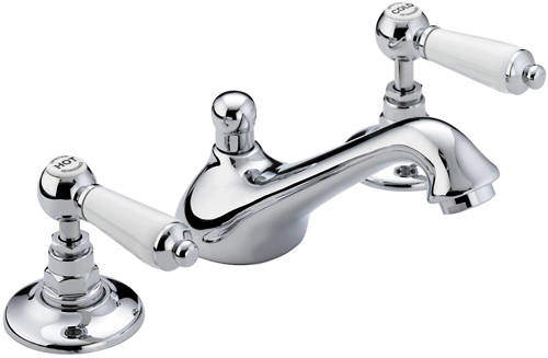 Bristan Renaissance 3 Hole Basin Mixer Tap With Pop Up Waste (Chrome).