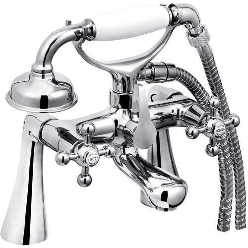 Bristan Regency Bath Shower Mixer Tap With Tall Pillars (Chrome).