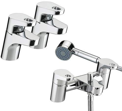 Bristan Synergy Basin & Bath Shower Mixer Tap Pack (Chrome).