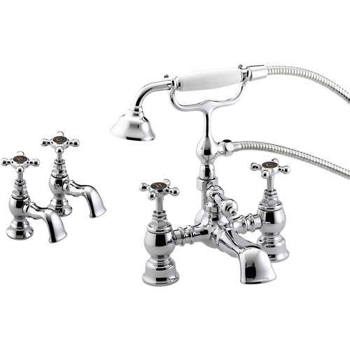 Bristan Trinity Basin & Bath Shower Mixer Taps Pack (Chrome).