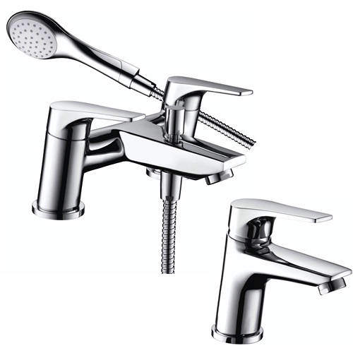 Bristan Vantage Basin & Bath Shower Mixer Tap Pack (Chrome).