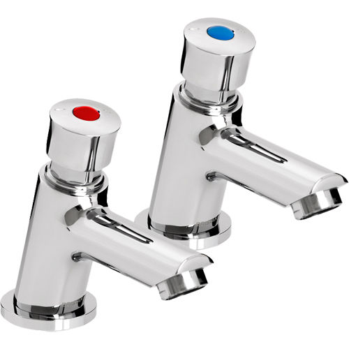 Bristan Commercial Timed Flow Soft Touch Luxury Basin Taps (Pair).