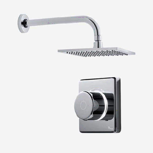 Digital Showers Digital Shower Valve, Remote & 8" Square Shower Head (HP).