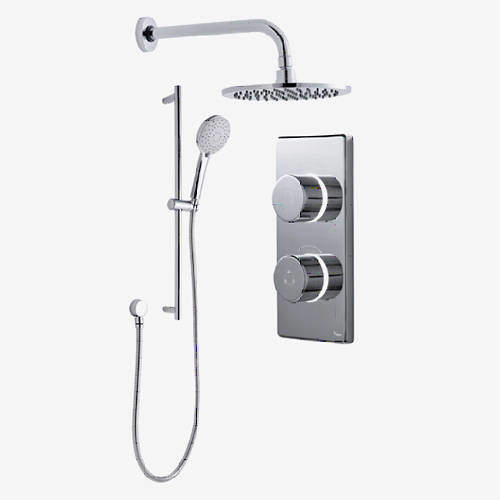 Digital Showers Twin Digital Shower Pack, Slide Rail & 8" Round Head (HP).