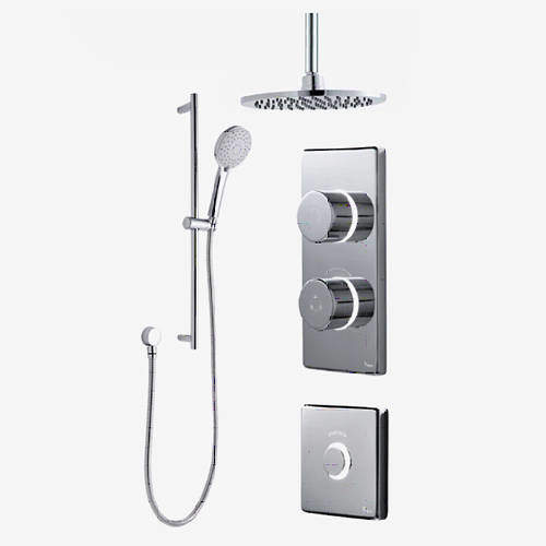 Digital Showers Digital Shower Pack, Slide Rail, Round Head & Remote (HP).