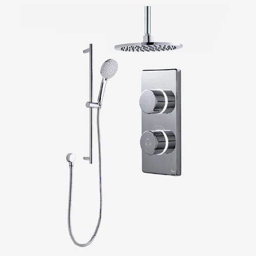 Digital Showers Twin Digital Shower Pack, Slide Rail & 8" Round Head (HP).