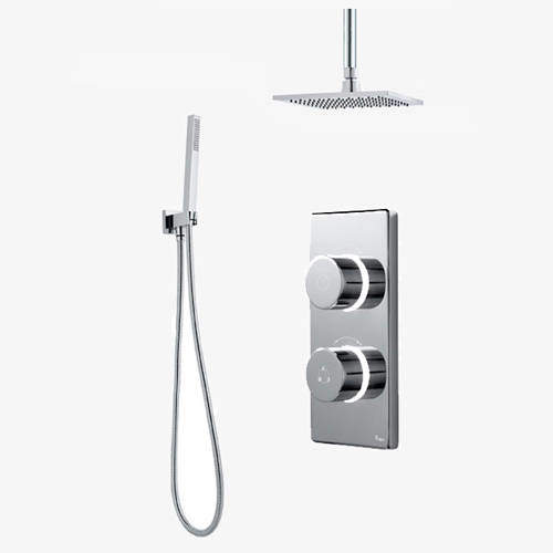 Digital Showers Twin Digital Shower Pack, 8" Square Head & Kit (HP).