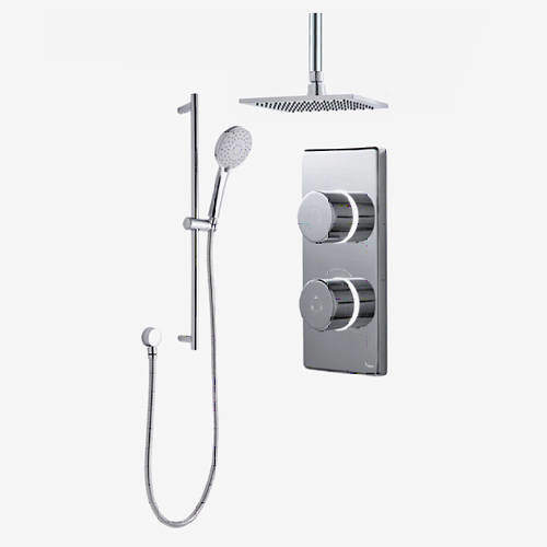Digital Showers Twin Digital Shower Pack, Slide Rail & 8" Square Head (HP).