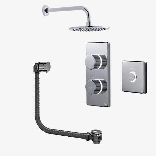Digital Showers Digital Shower Pack, Bath Filler, Remote & Round Head (HP).
