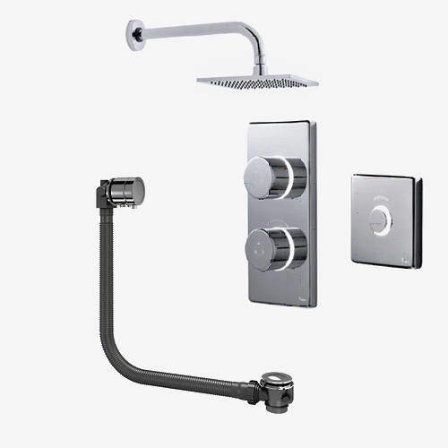 Digital Showers Digital Shower Pack, Bath Filler, Remote & Square Head (HP)