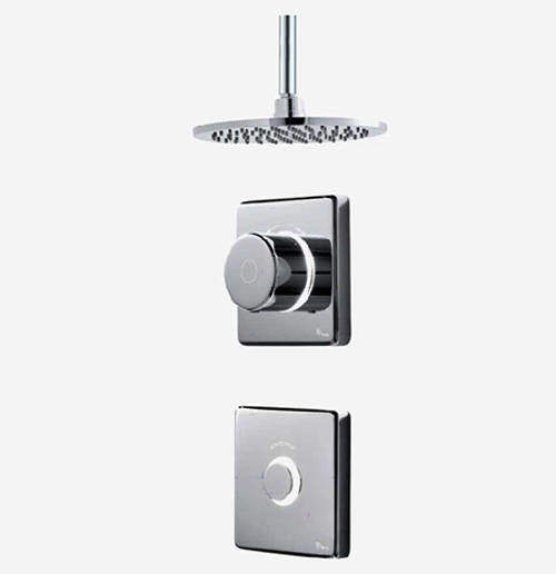 Digital Showers Digital Shower Valve, Remote & 8" Round Shower Head (LP).