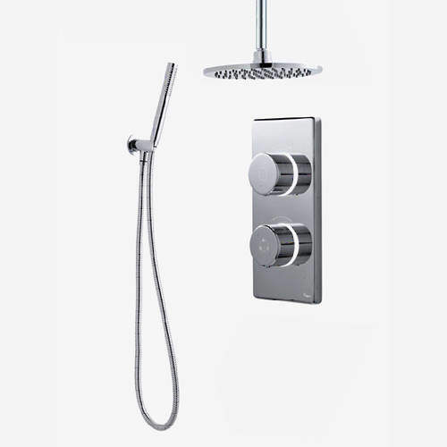 Digital Showers Twin Digital Shower Pack, 8" Round Head & Kit (LP).