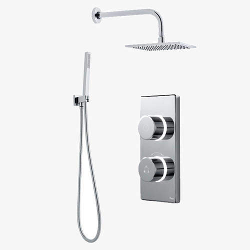 Digital Showers Twin Digital Shower Pack, 8" Square Head & Kit (LP).