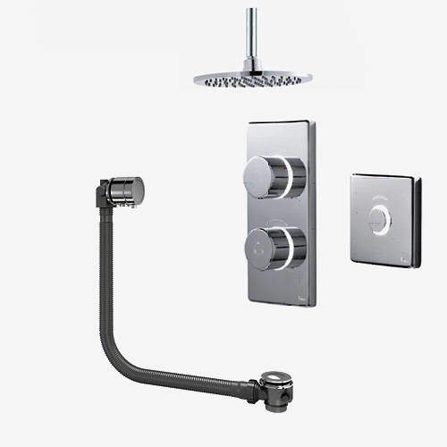 Digital Showers Digital Shower Pack, Bath Filler, Remote & Round Head (LP).