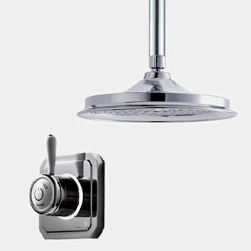 Digital Showers Digital Shower Valve, Ceiling Arm & 12" Shower Head (HP).
