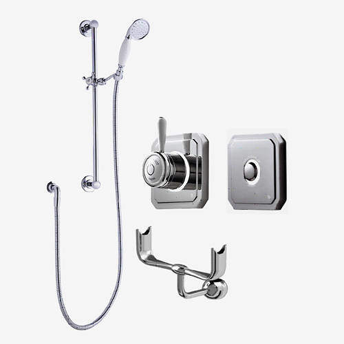 Digital Showers Digital Shower, Processor, Remote, Slide Rail Kit & Cradle (HP).