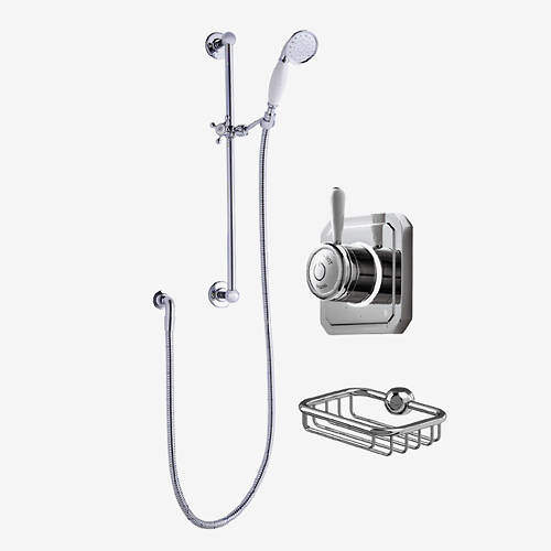 Digital Showers Digital Shower Valve, Processor, Slide Rail Kit & Basket (HP).