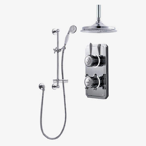 Digital Showers Twin Digital Shower Pack With Slide Rail & 12" Head (HP).