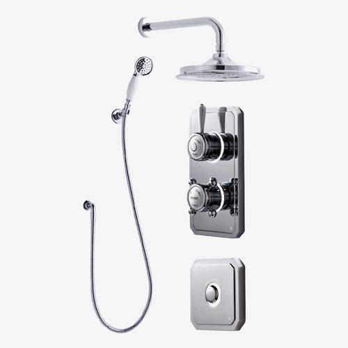 Digital Showers Twin Digital Shower Pack, Spray Kit, 9" Head & Remote (HP).