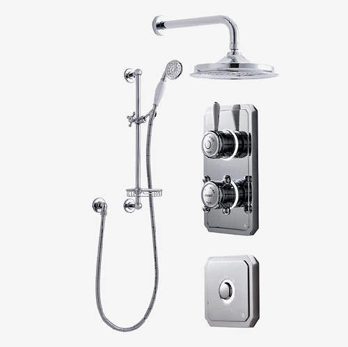 Digital Showers Twin Digital Shower Pack, Slide Rail, 6" Head & Remote (HP).