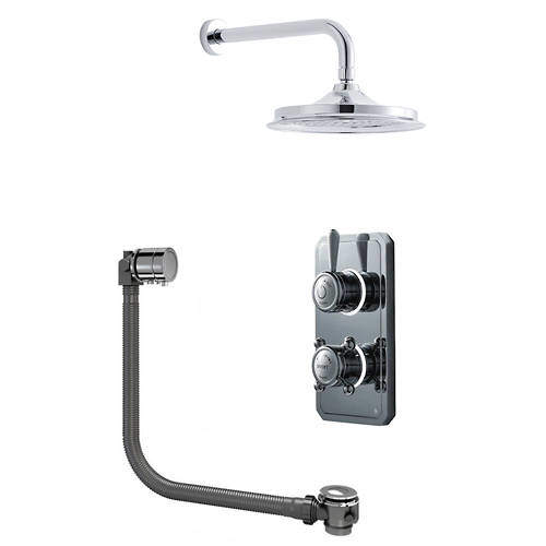 Digital Showers Twin Digital Shower Pack With Bath Filler & 12" Head (HP).