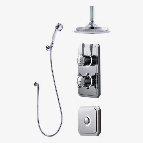 Digital Showers Twin Digital Shower Pack, Spray Kit, 9" Head & Remote (LP).