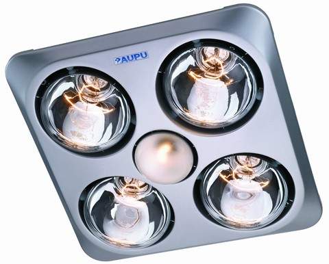 BathroomHalo Bathroom Heater Light And Extractor Fan In One Unit Silver
