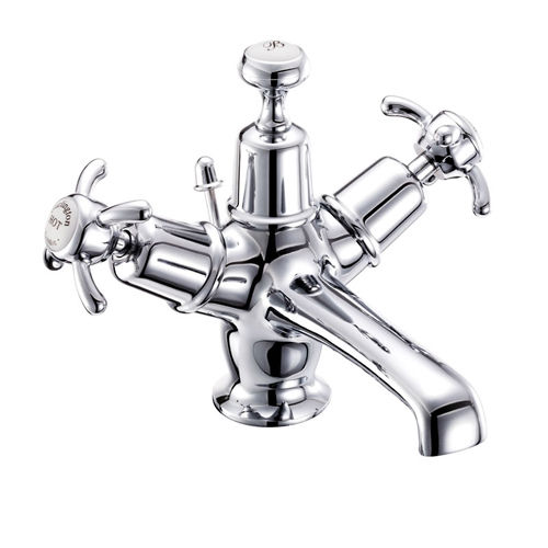 Burlington Anglesey Basin Tap With Pop Up Waste (Chrome & White).