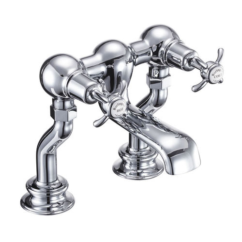 Burlington Anglesey Bath Filler Tap (Chrome & White).