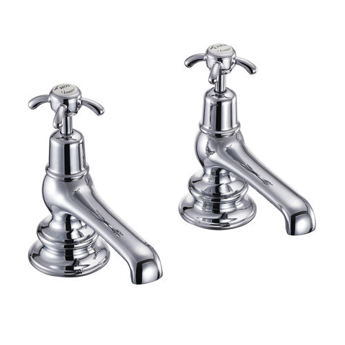 Burlington Anglesey Bath Taps (Chrome & White).
