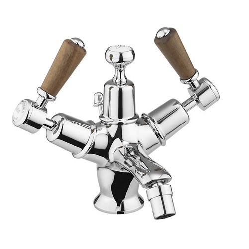 Burlington Kensington Bidet Tap With Pop Up Waste (Chrome & Walnut).