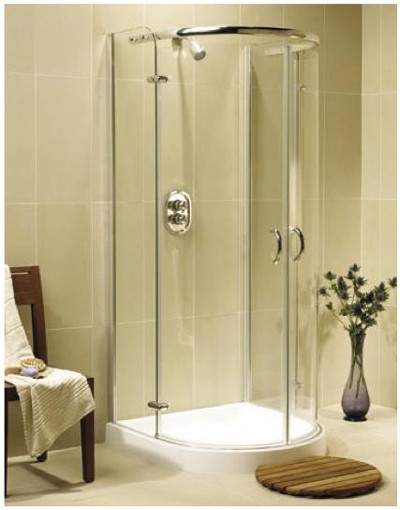 Image Allure 900x900 D-Shaped quadrant shower enclosure and shower tray.