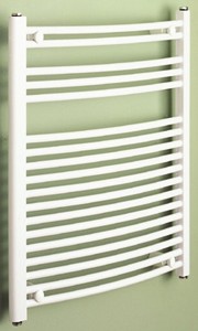 HeatLine White Curved Multi-Rail Towel Radiator.  500x1200mm.  1924 BTU.