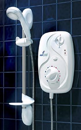 Galaxy Showers Aqua 3000si 8.5kW, limescale protection, white & chrome.