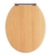 Woodlands Toilet Seat with brass bar hinge (Beech)
