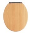 Woodlands Toilet Seat with brass bar hinge (Beech)