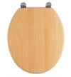 Woodlands Toilet Seat with chrome hinges (Beech)
