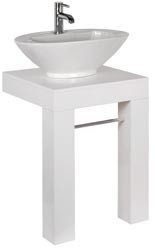Woodlands Twin Leg Table (Gloss White). 500x480x700mm
