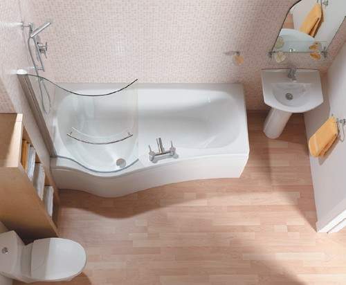 Saninova Complete Shower Bath (Left Handed).  1700x900mm.