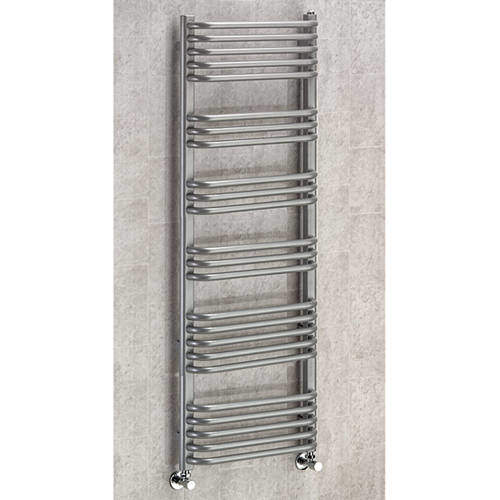 Colour Heated Towel Rail & Wall Brackets 1300x500 (Grey Aluminium).