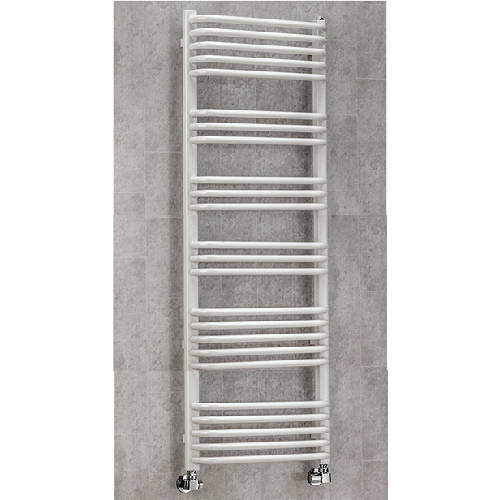 Colour Heated Towel Rail & Wall Brackets 1300x600 (White).