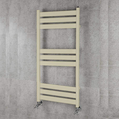 Colour Heated Towel Rail & Wall Brackets 1080x500 (Light Ivory).