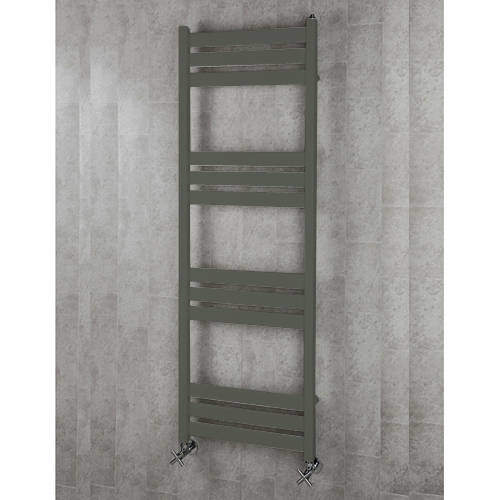 Colour Heated Towel Rail & Wall Brackets 1500x500 (Grey Olive).