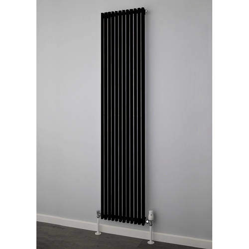 Colour Chaucer Single Vertical Radiator 1820x300mm (Jet Black).