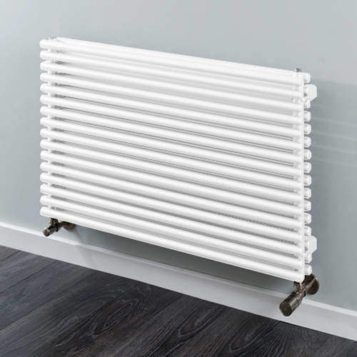 Colour Chaucer Double Horizontal Radiator 402x920mm (White).